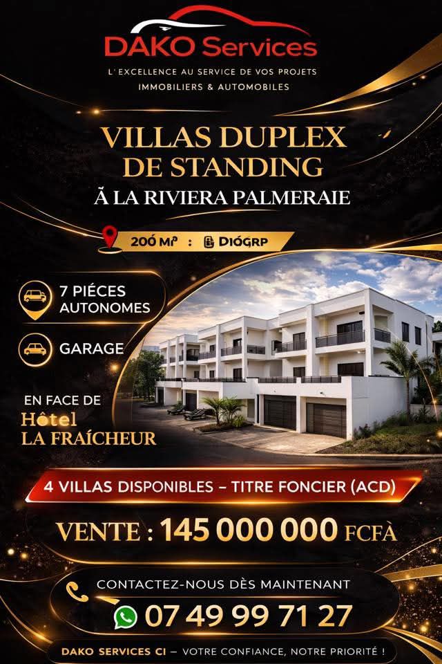 VILLA DUPLEX À VENDRE