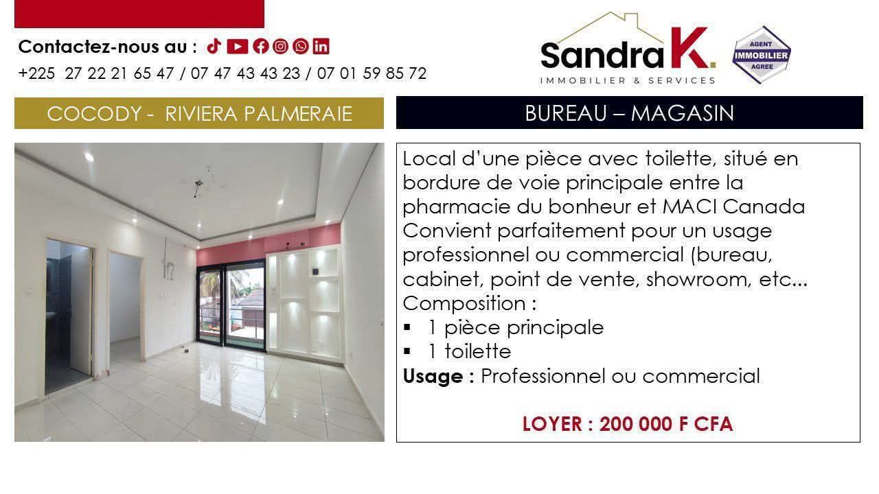 BUREAU /MAGASIN À LOUER