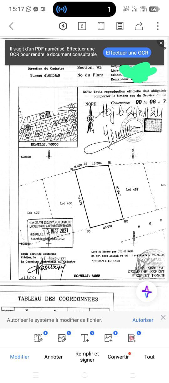 VENTE D'UN TERRAIN DE 687m2