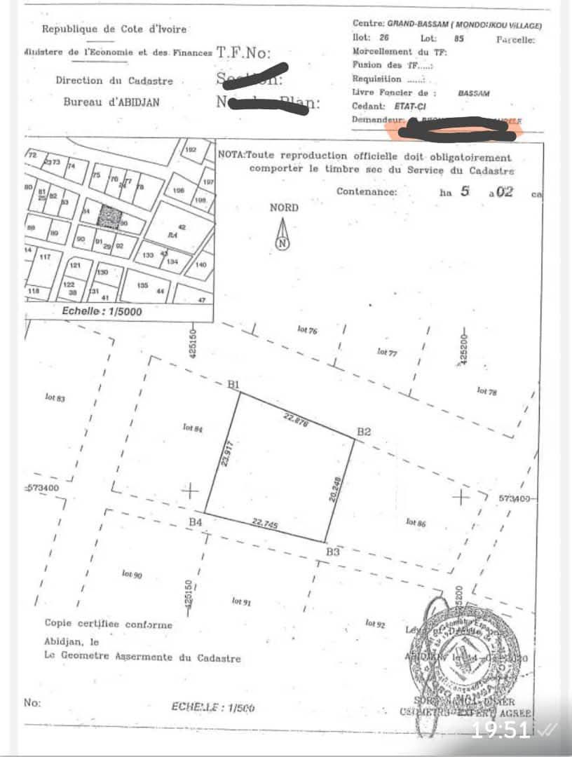 Terrain de 502 M2 avec ACD